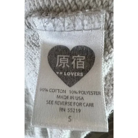 Harajuku Lovers Gray Spellout Graphic Zip Loose Hoodie Sweater S Small USA GENZ - Picture 9 of 10